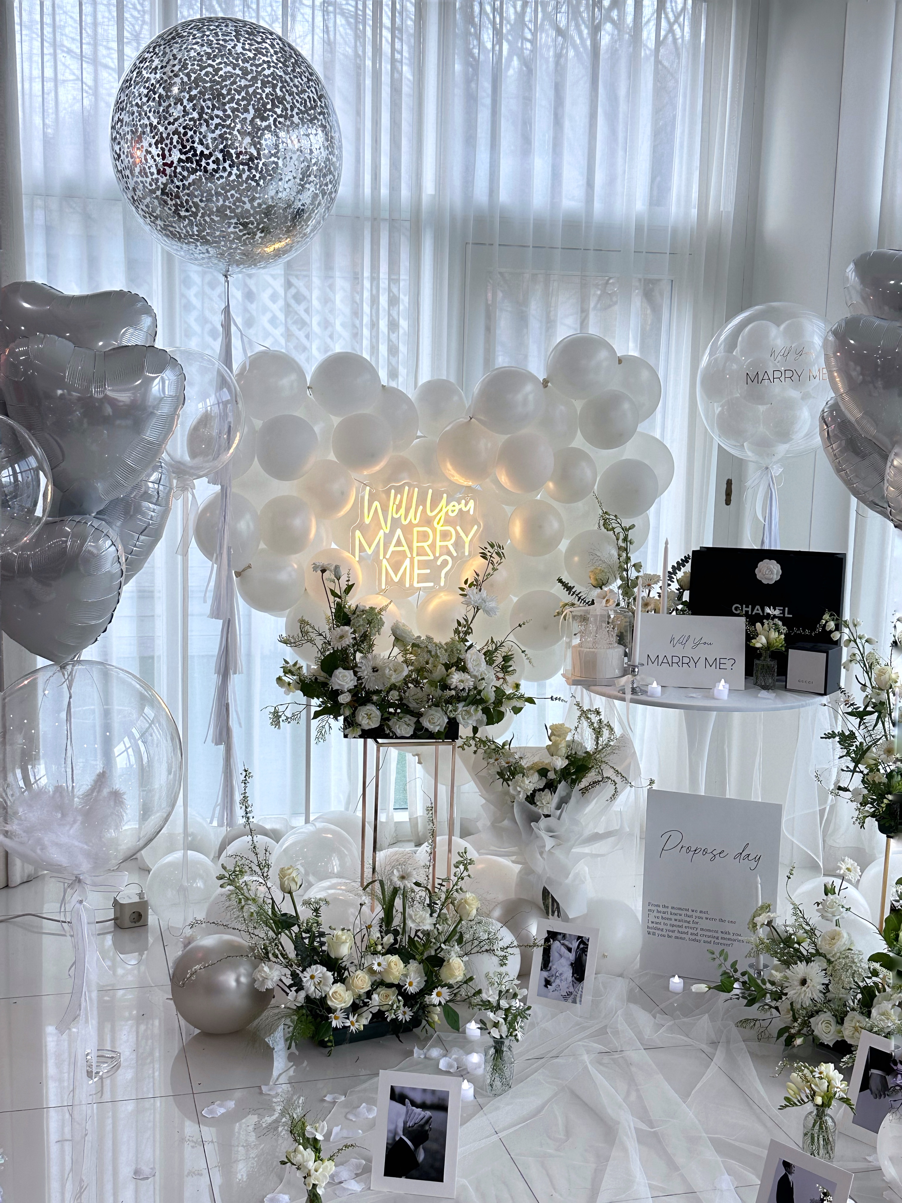 로맨틱 화이트 프로포즈 데코레이션 상세이미지 1