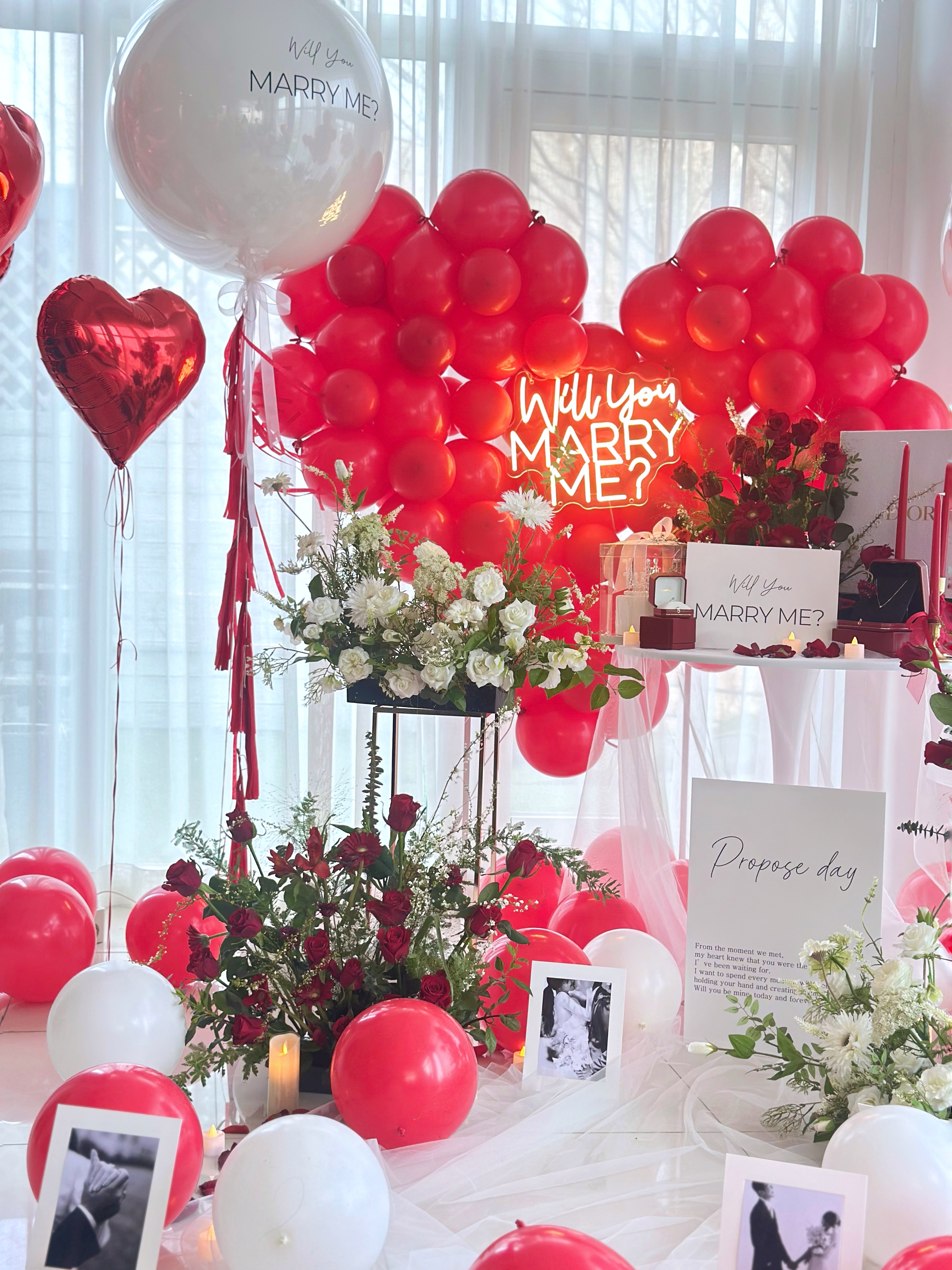 레드 하트 벌룬 프로포즈 무드 상세이미지 1