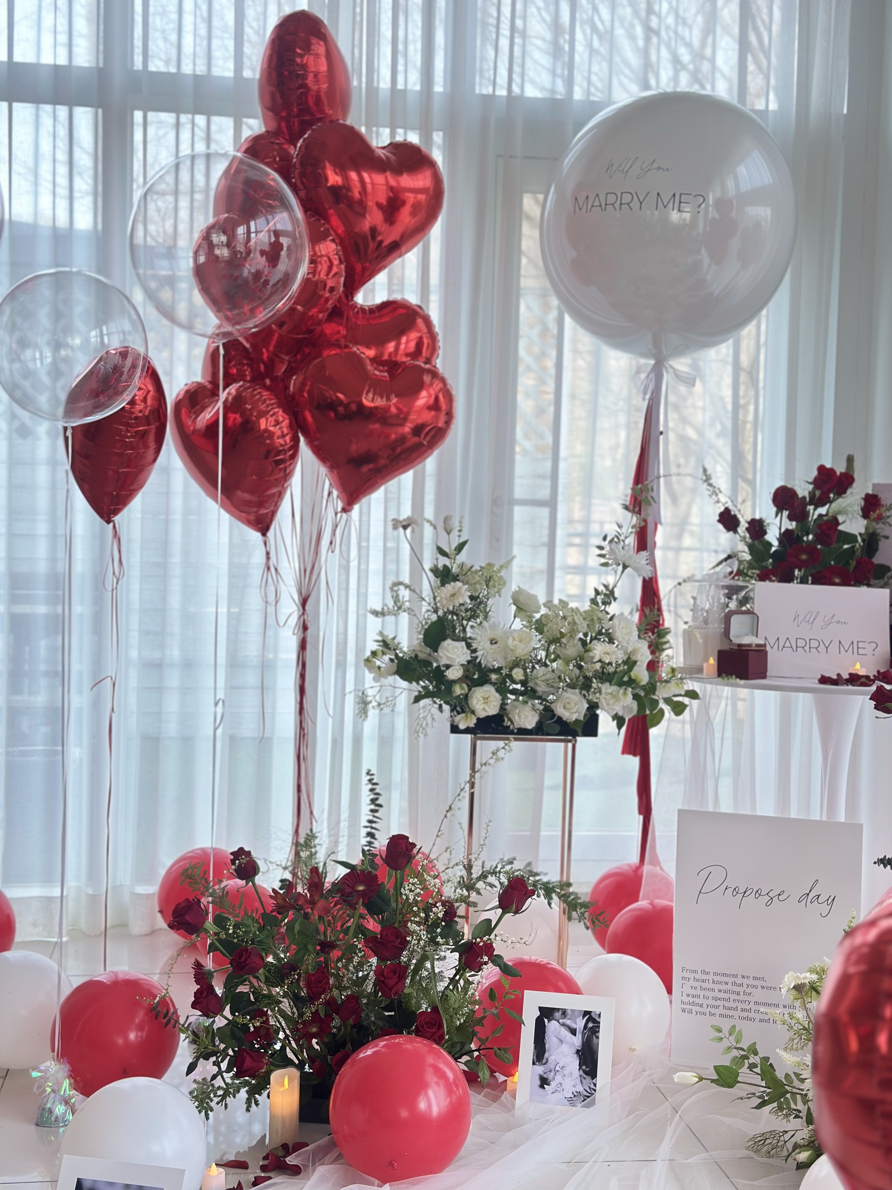 레드 하트 벌룬 프로포즈 무드 상세이미지 2