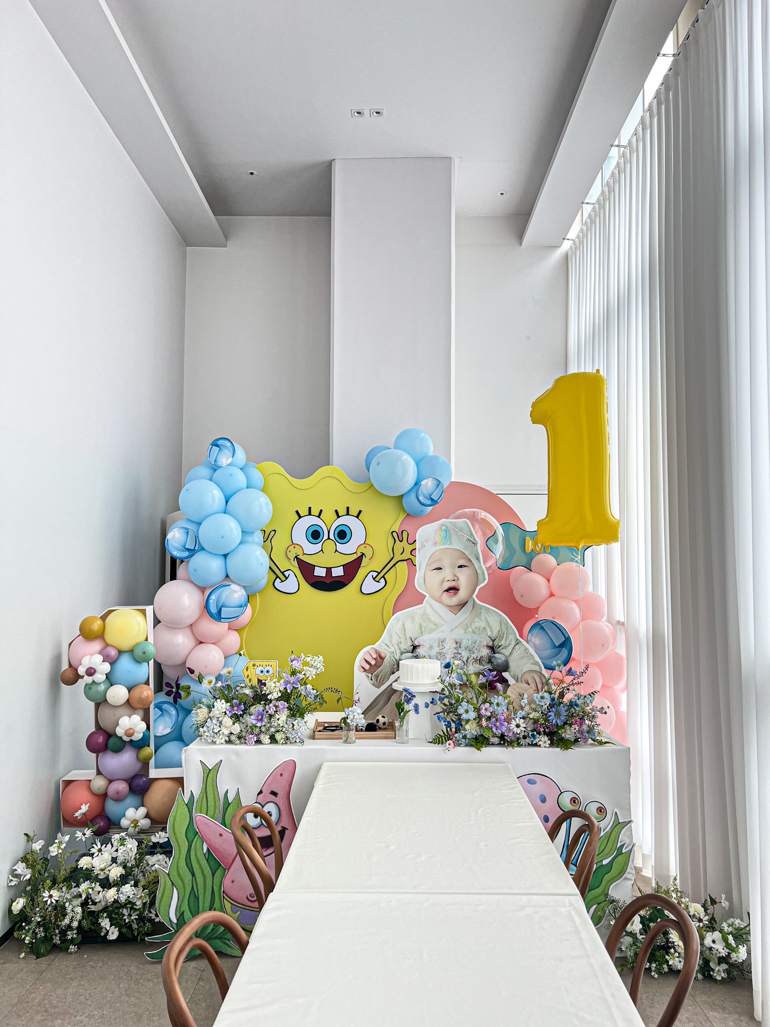 스폰지밥 테마 첫돌 파티 장식 상세이미지 1