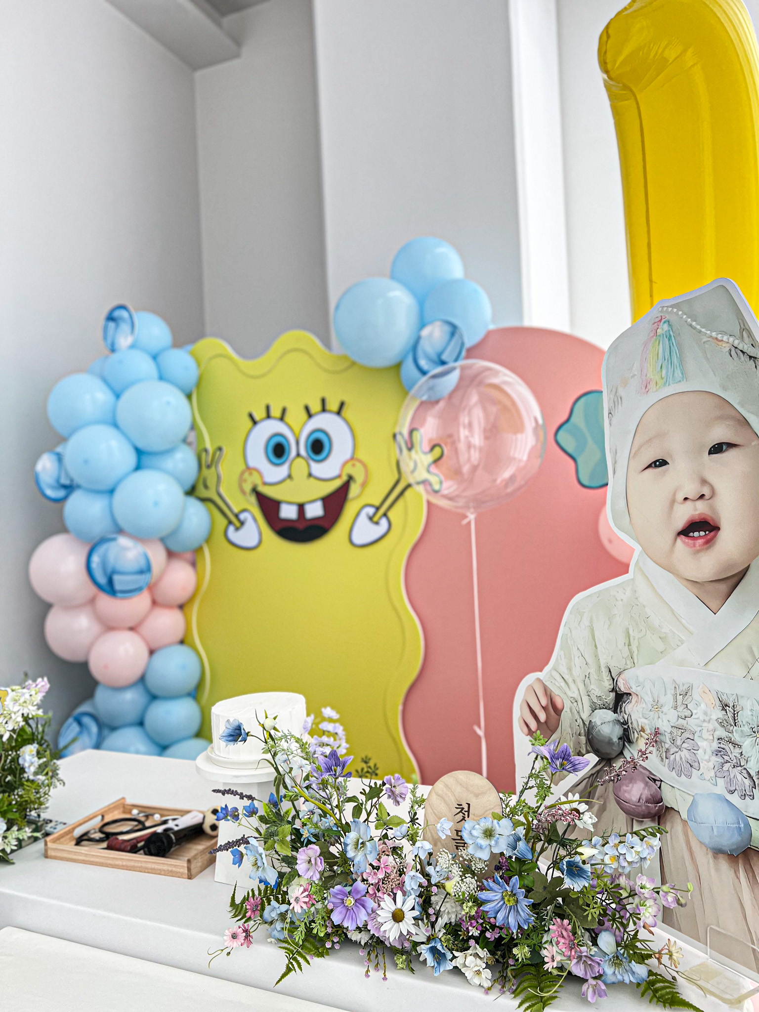 스폰지밥 테마 첫돌 파티 장식 상세이미지 2