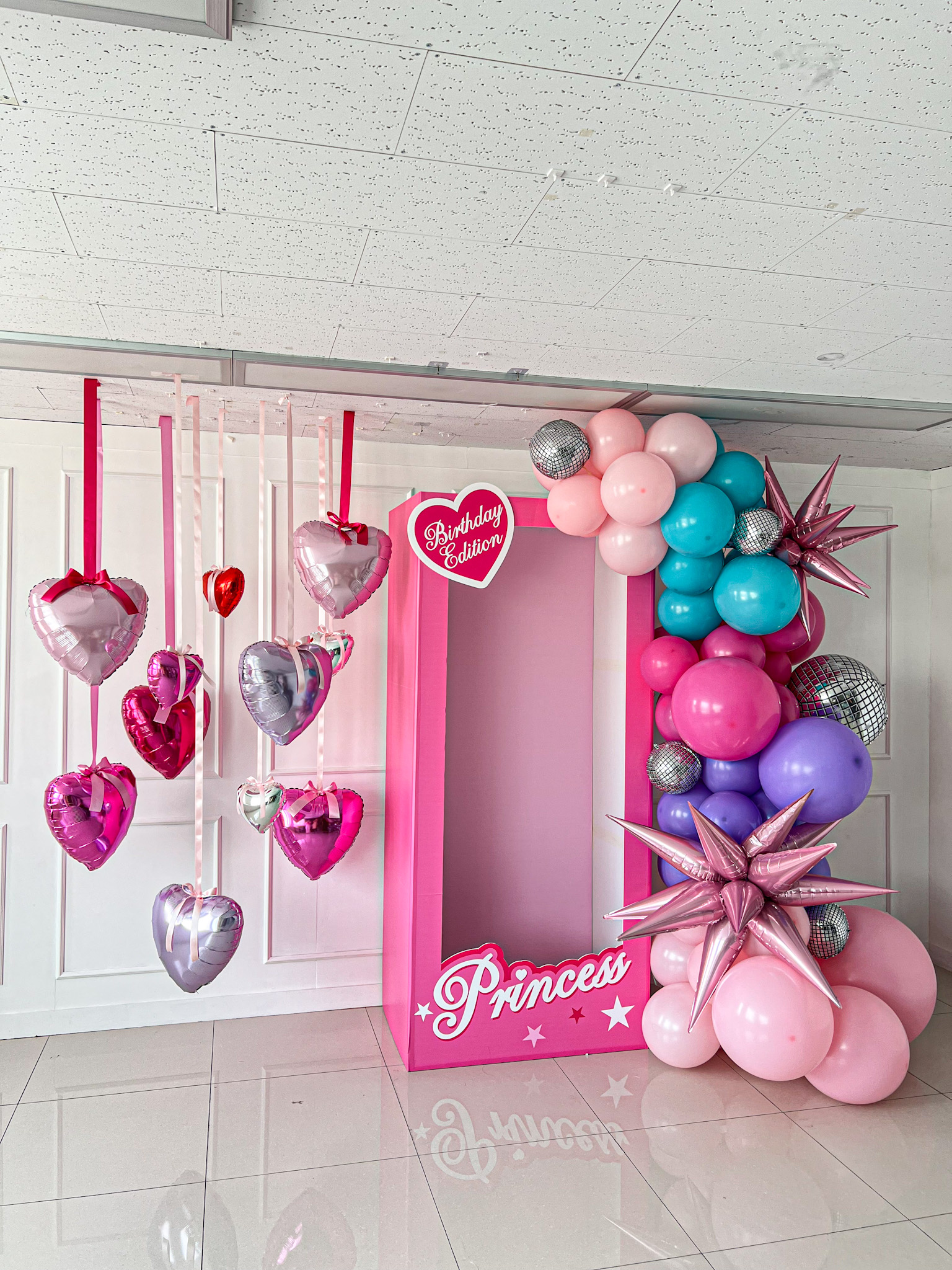 프린세스 생일파티 핑크 포토존 상세이미지 1