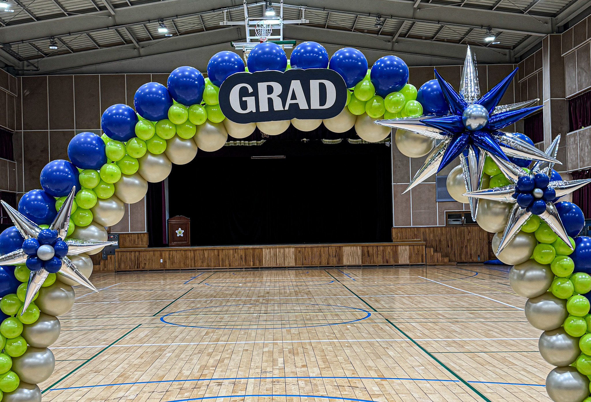 블루&그린 졸업식 아치 풍선 장식 상세이미지 1