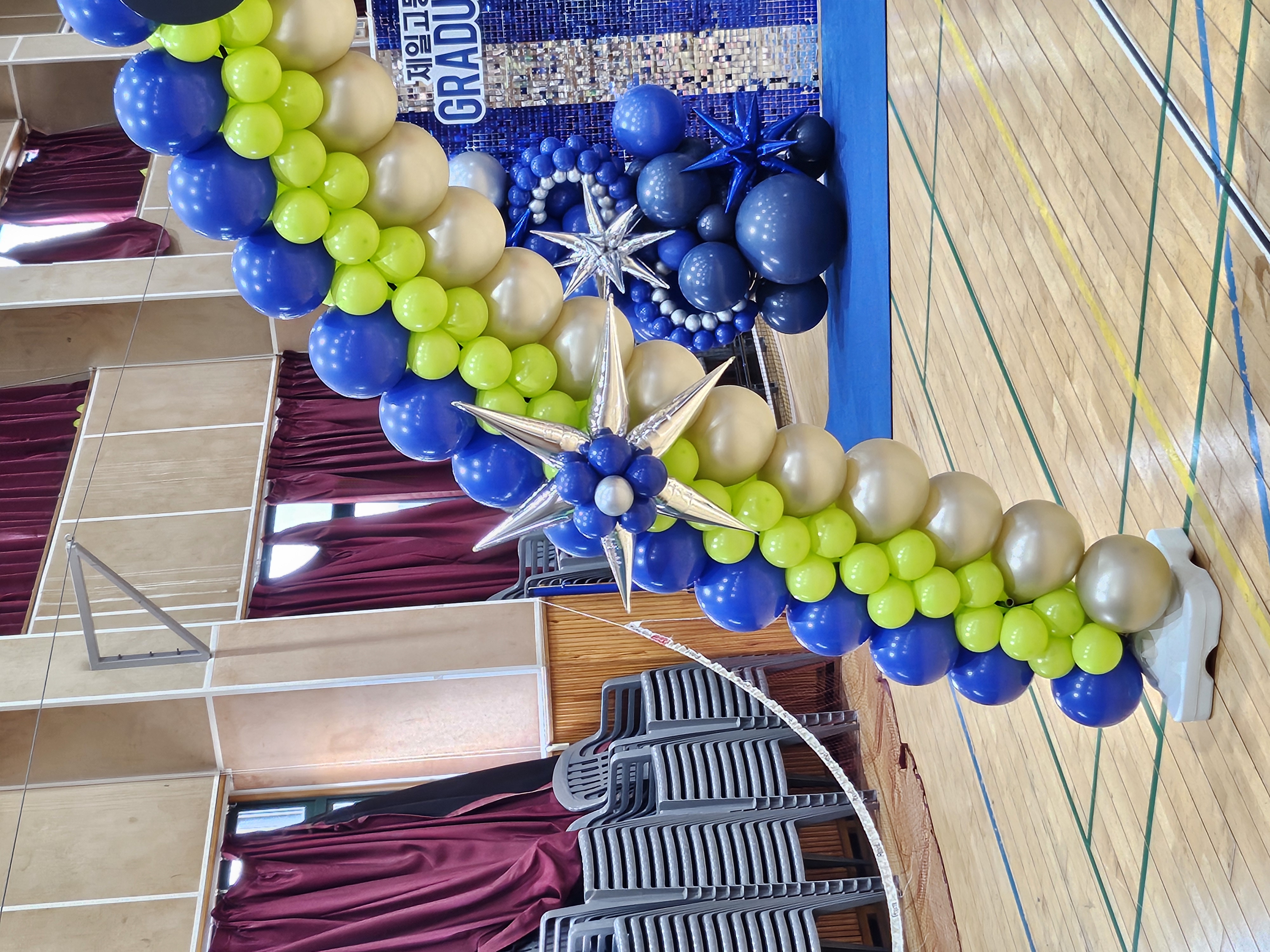 블루&그린 졸업식 아치 풍선 장식 상세이미지 2