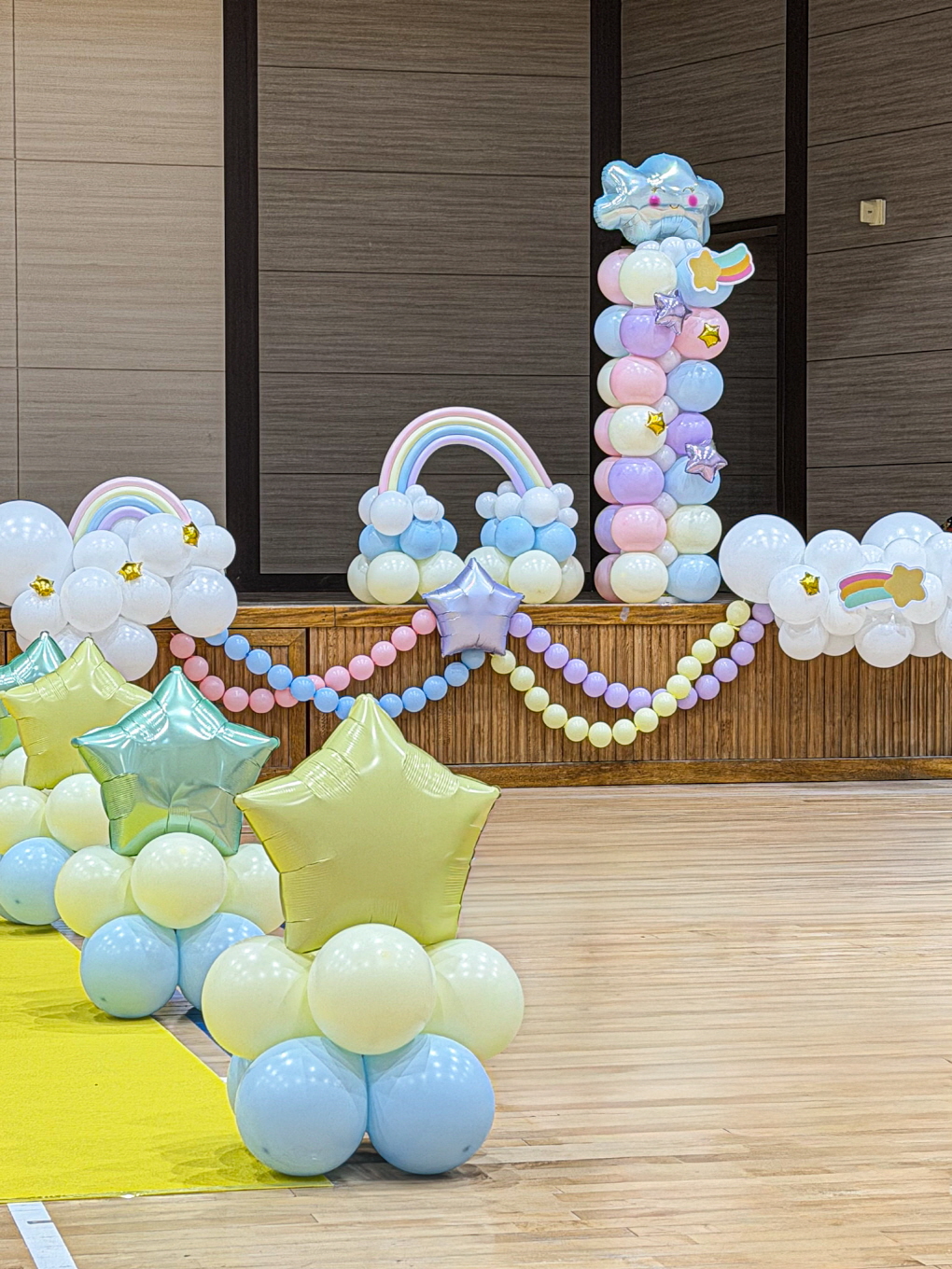 학교장식 강당장식 I 파스텔 무지개&별 버진로드 포토존연출 상세이미지 2