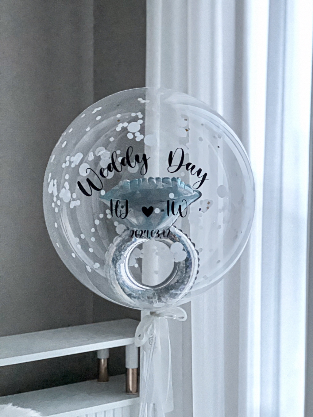 미니버블풍선 | 웨딩데이 기념 맞춤 레터링 풍선 상세이미지 1