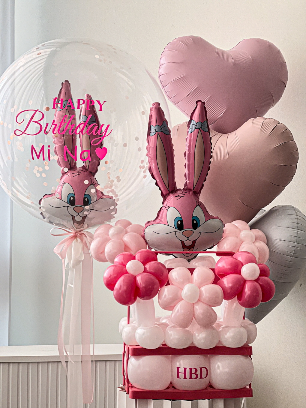 캐릭터 생일풍선 | 플라워풍선 박스 레터링 세트 상세이미지 1