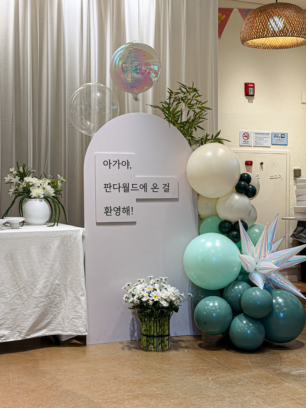 판다 100일 기념 풍선장식